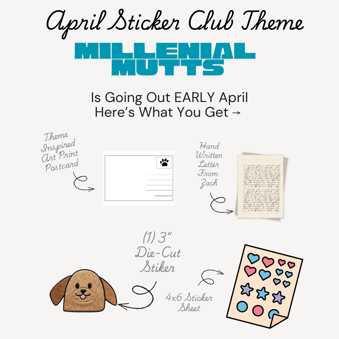 April Sticker Club | Millennial Mutts