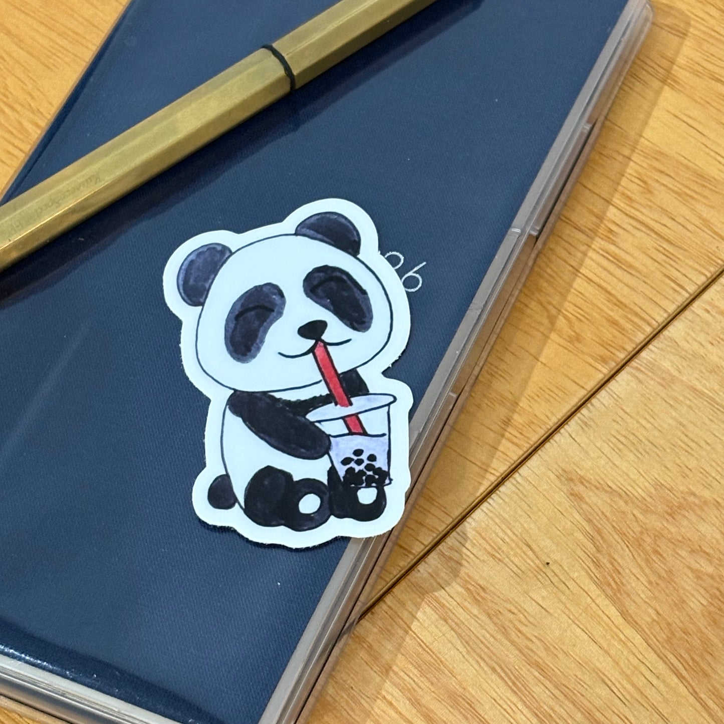 Panda with Boba | Single Vinyl Sticker