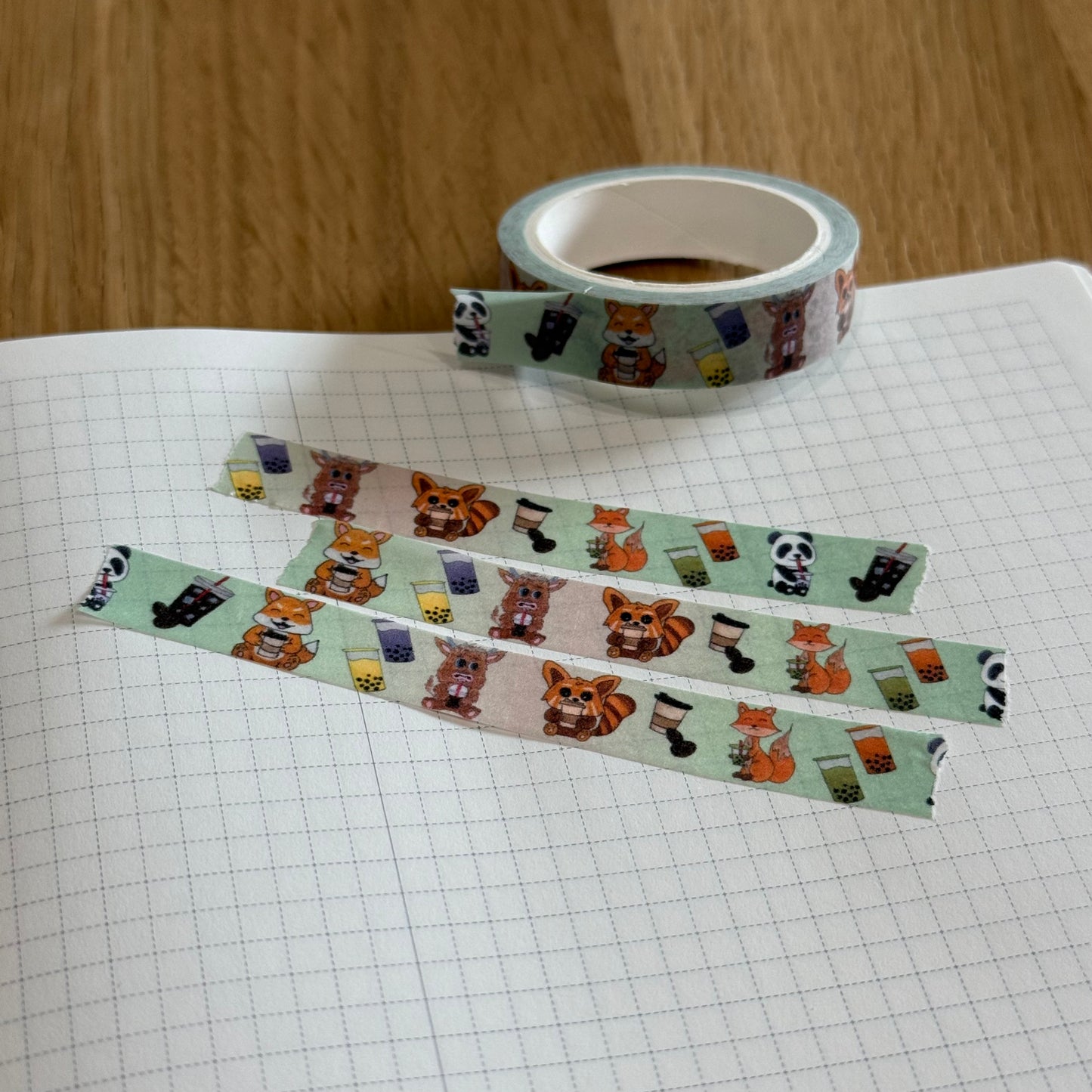 Animals, Coffee & Boba | Mini Washi Tape