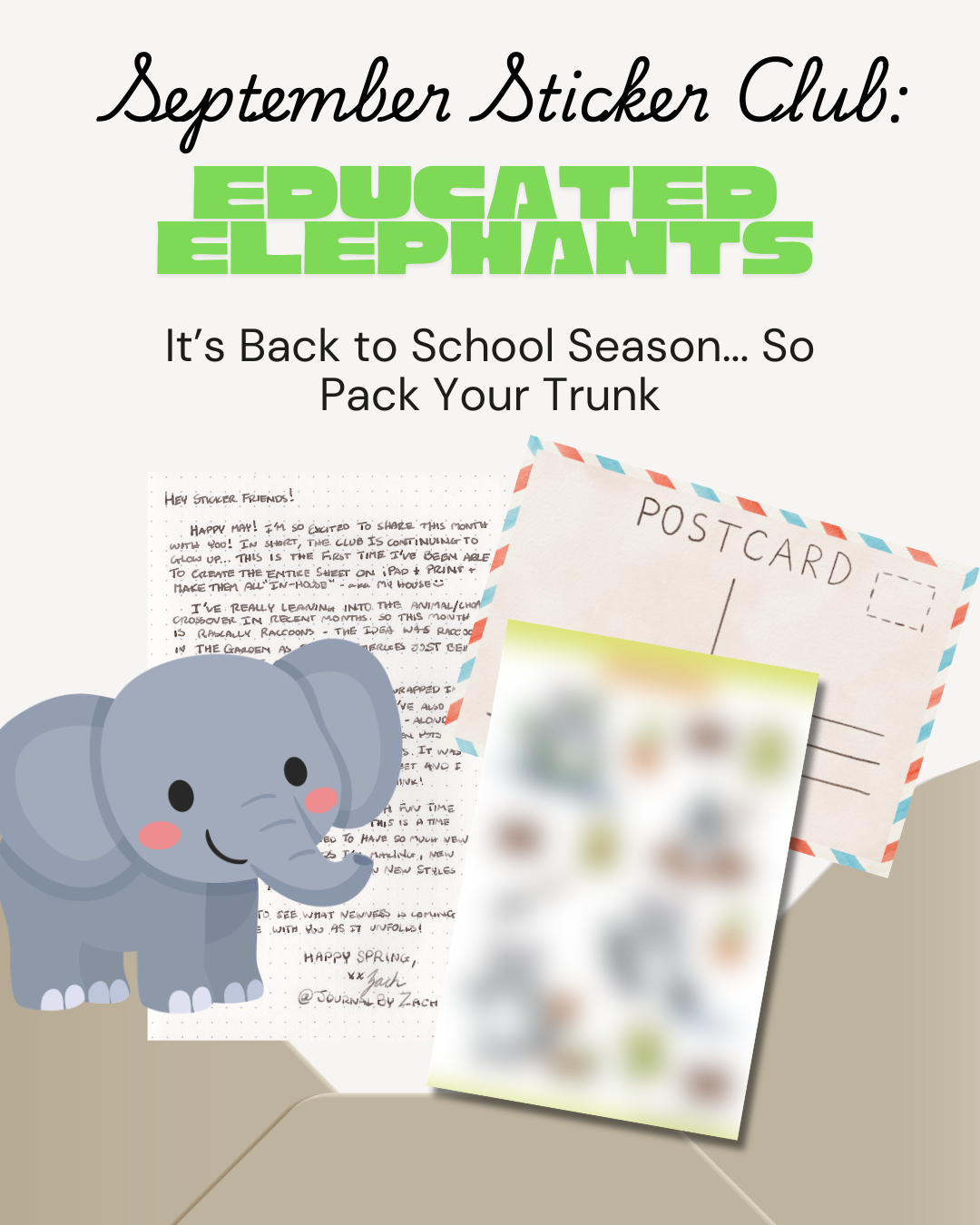 September Sticker Club | Educated Elephants