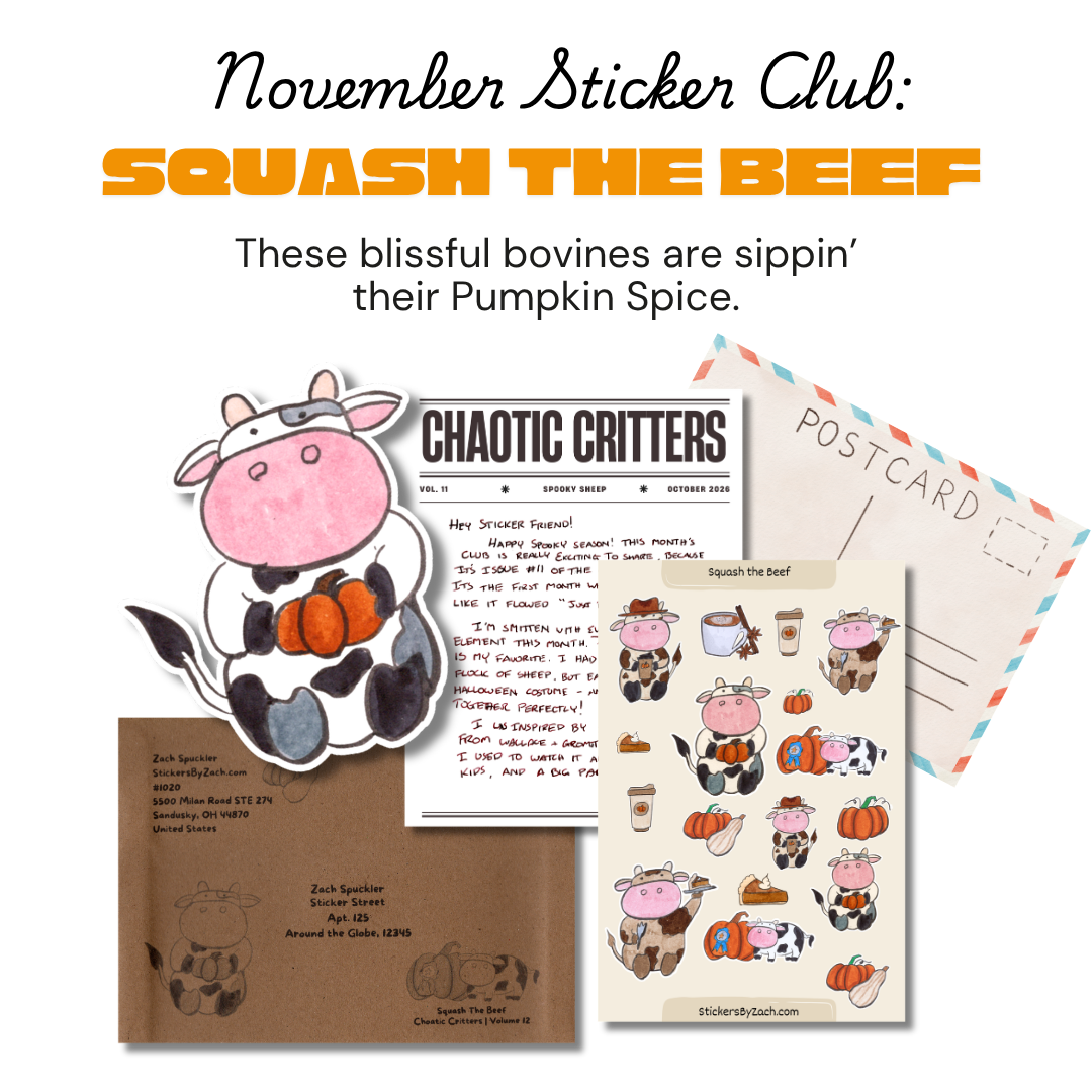 November Sticker Club | Squash the Beef