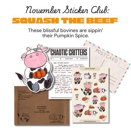 November Sticker Club | Squash the Beef