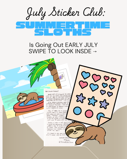 July Sticker Club | Summertime Sloths