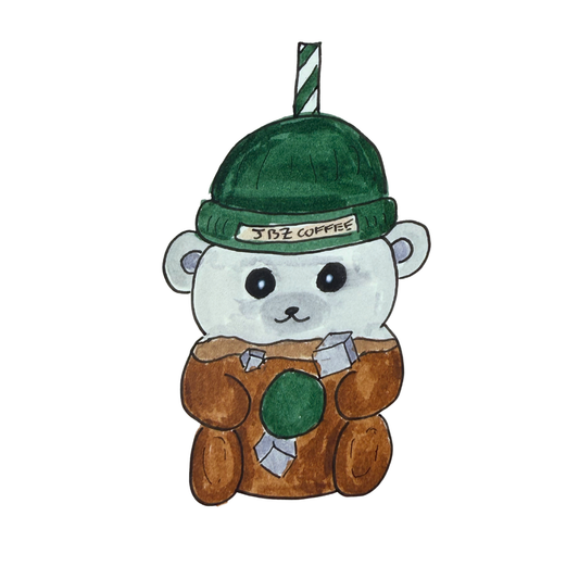 The Bear-ista Glass Tumbler | Single Vinyl Sticker