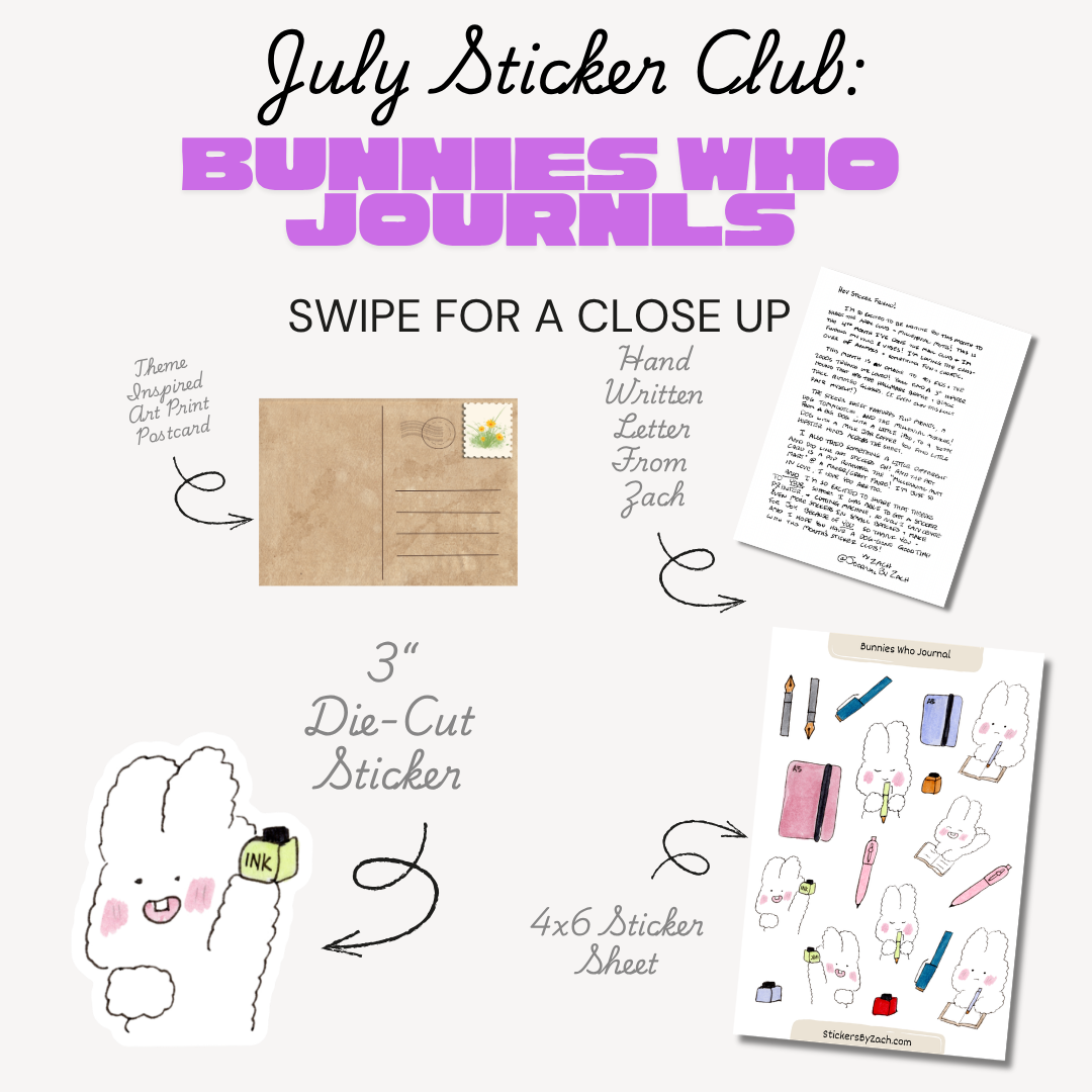August Sticker Club | Bunnies Who Journal