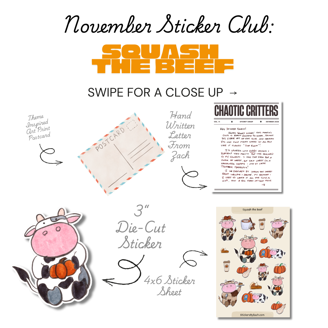 November Sticker Club | Squash the Beef