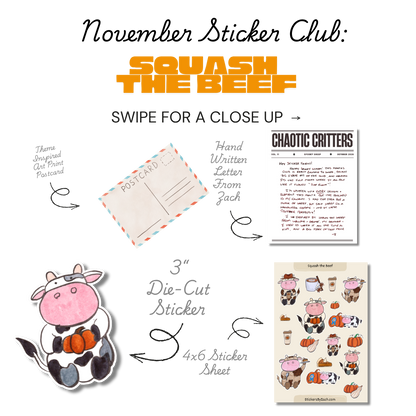 November Sticker Club | Squash the Beef
