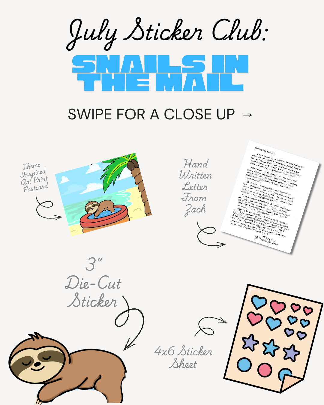 July Sticker Club | Summertime Sloths