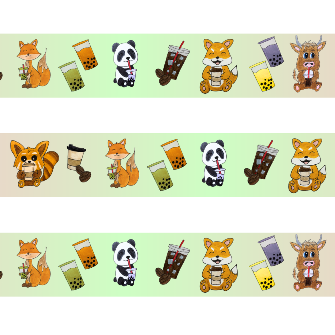 (PRE-ORDER) Animals, Coffee & Boba | Washi Tape
