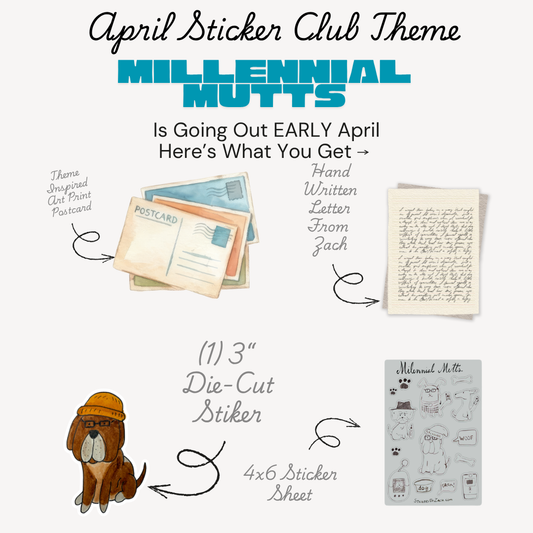 April Sticker Club | Millennial Mutts