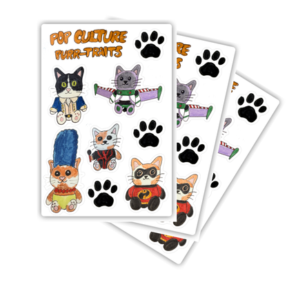 Traits Sticker Pop Culture Purr-traits | Sticker Sheet – StickersByZach