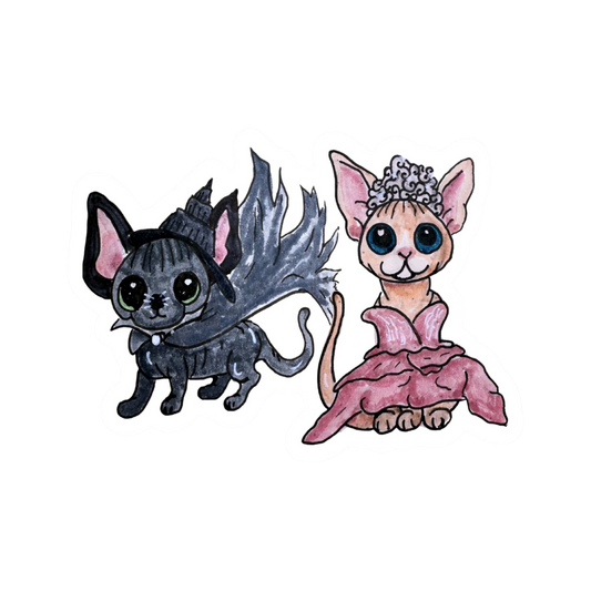 Sphynx Cat Elphaba & Glenda Duo | Single Vinyl Sticker