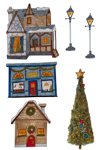 Holiday Village Sticker Sheet