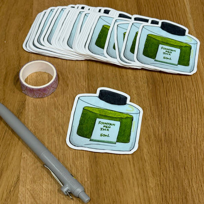 Fountain Pen Ink Bottle | Single Vinyl Sticker