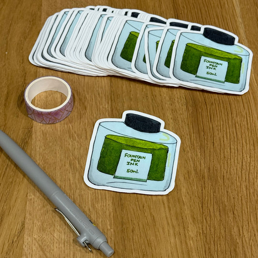 Fountain Pen Ink Bottle | Single Vinyl Sticker