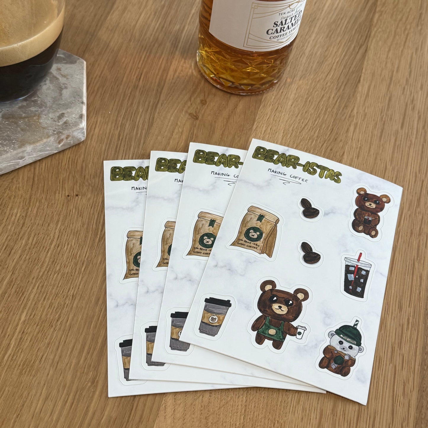 Bear-istas Making Coffee | Sticker Sheet