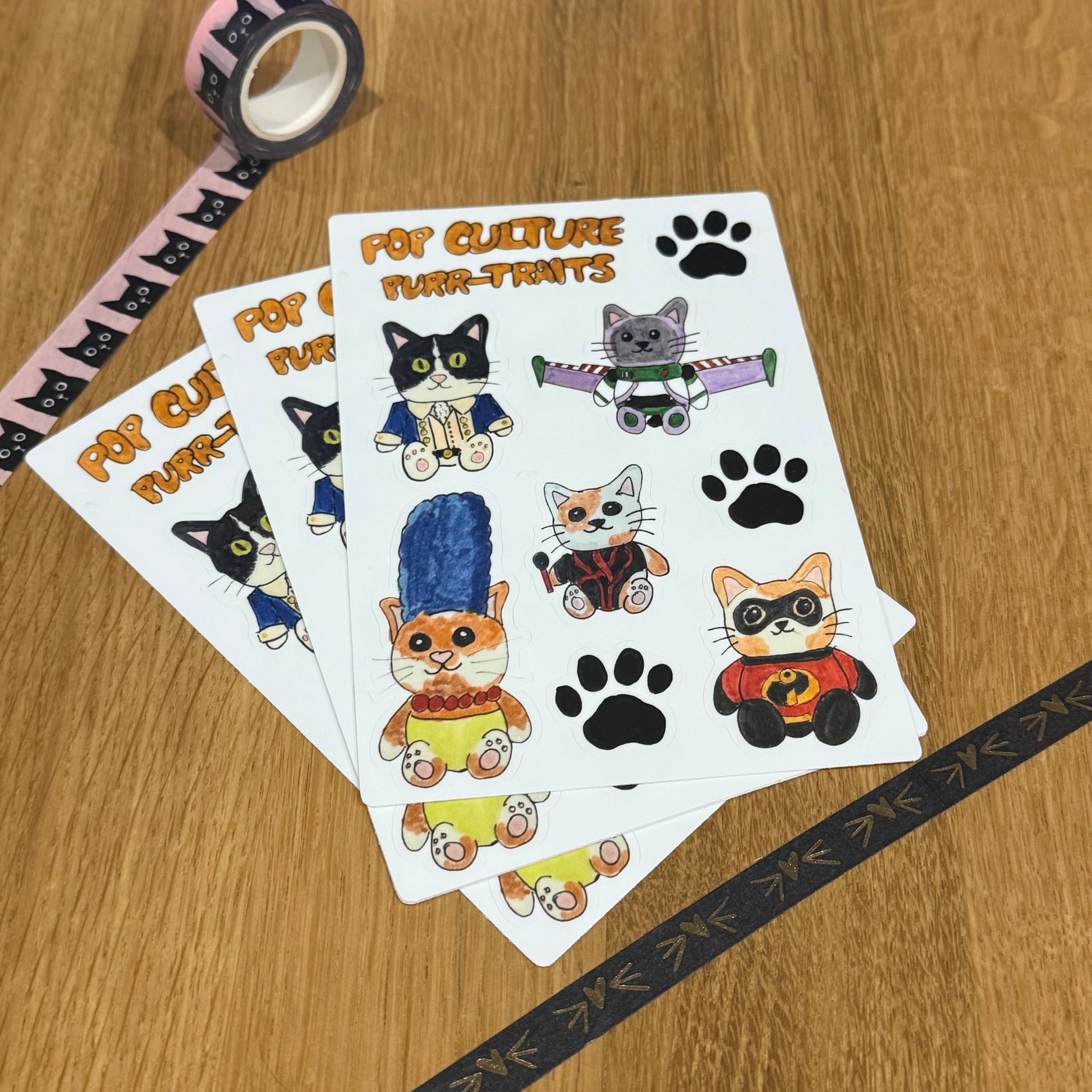 Traits Sticker Pop Culture Purr-traits | Sticker Sheet – StickersByZach