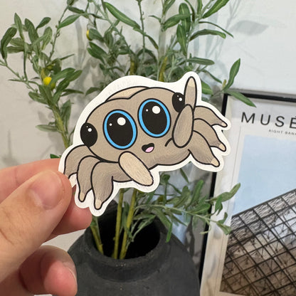 Jumping Spider Says Hi | Single Vinyl Sticker