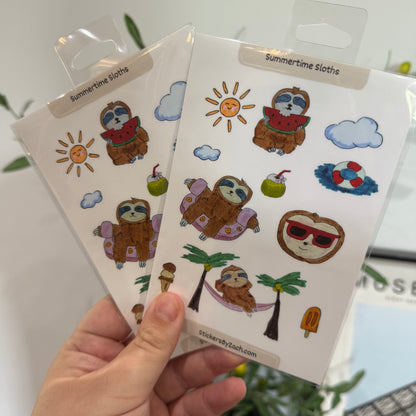 Summertime Sloths | Sticker Sheet