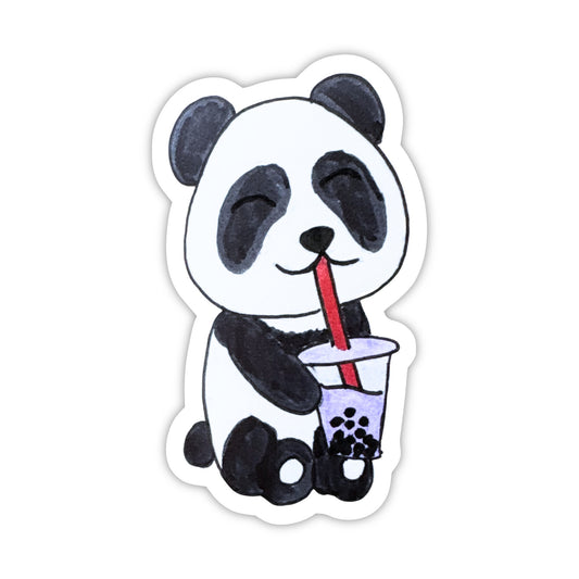 Panda with Boba | Single Vinyl Sticker