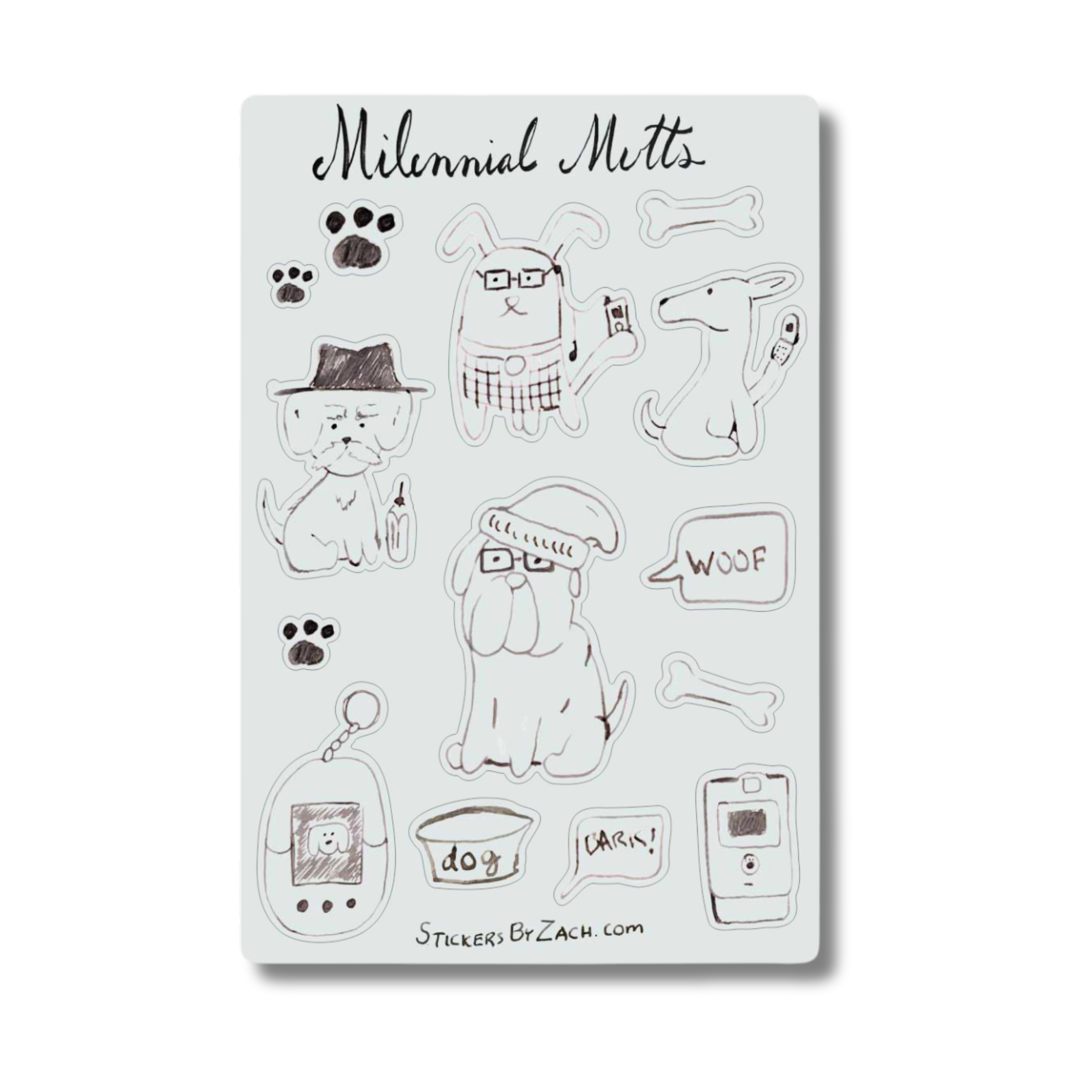 Millennial Mutts Sticker Sheet – StickersByZach