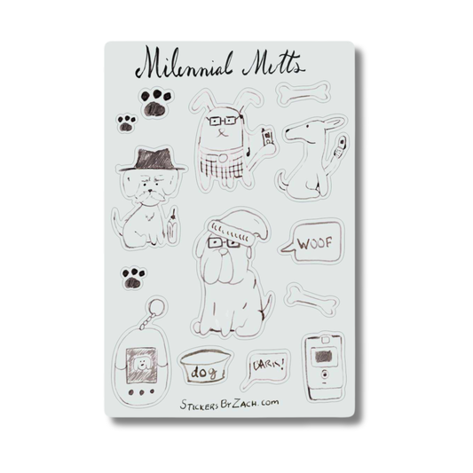 Millennial Mutts Sticker Sheet