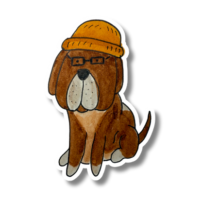 Hipster Hound | Single Vinyl Sticker