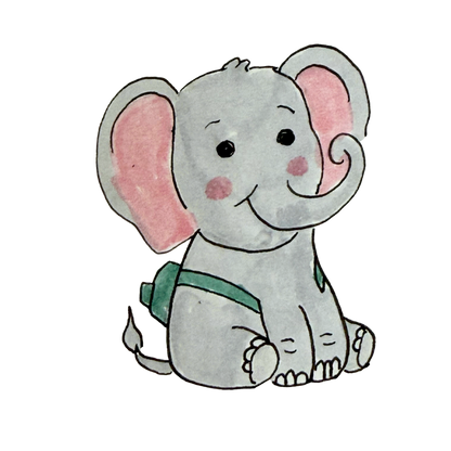 Back to School Elephant | Single Sticker