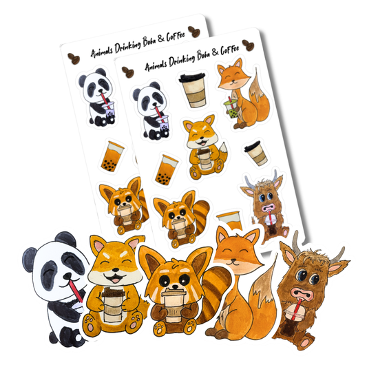 BUNDLE: Animals Drinking Boba & Tea Collection | Save 25%
