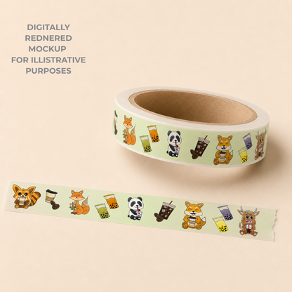 (PRE-ORDER) Animals, Coffee & Boba | Washi Tape